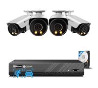 4COVR 12MP CCTV Camera Systems PoE, 2-Way Audio Talk & Smart Color Night Vision, Human Vehicle Detection, 4X 12MP Security IP Camera IP67 Outdoor Business, 8CH Ultra HD NVR with 4TB HDD, ELY37YXAM0804
