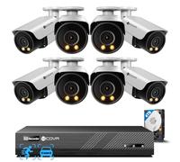 4COVR 12MP CCTV Camera Systems PoE, 2-Way Audio Talk & Smart Color Night Vision, Person Vehicle Detection, 8X 12MP Bullet IP Camera IP67 Outdoor for Business, 8CH UHD NVR with 4TB HDD, ELY37YXAM0808