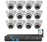 4COVR 16 Channel 4K CCTV Camera Systems PoE, 2-Way Talk, Color Night Vision, Person/Vehicle Detection, 4TB NVR Surveillance Business, 12X 8MP Security Commercial IP Camera IP67 Outdoor, ELY97KA8M1612