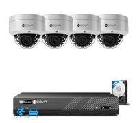 4COVR 4K PoE CCTV Camera Systems, 4Pcs 8MP Security IK10 Vandal-Proof Dome IP Camera with Mic, AI Human Vehicle Detection, 8CH 8MP H.265 NVR with 2TB HDD, IP67 Home Weatherproof Outdoor, ELY54AX8M0804