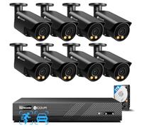 4COVR 4K PoE CCTV Camera Systems 8 Channel, 2 Way Audio & Color Night Vision, 8X 8MP Security IP Bullet Camera IP67 Outdoor, Smart Human Vehicle Detection, 4K NVR 2TB HDD 24/7 Recording, ELY37YB8M0808