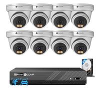4COVR 4K PoE CCTV Camera Systems 8 Channel, 2 Way Audio, Smart Color Night Vision, 8X 8MP IP67 Security IP Camera Outdoor, H.265 NVR 2TB HDD, Human Vehicle Detection, 24/7 Recording, ELY97KA8M0808