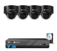 4COVR 4K PoE CCTV Camera Systems, AI Human Vehicle Detection, 4Pcs 8MP IK10 Vandal-Proof Dome Security IP Camera with Mic, 8CH 8MP H.265 NVR with 2TB HDD, IP67 Home Weatherproof Outdoor, ELY54AB8M0804