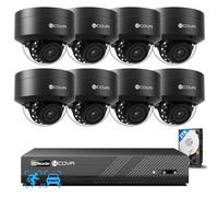 4COVR 8 Channel PoE CCTV Camera Systems Outdoor, 8X 5MP Security IK10 Vandal-Proof IP67 IP Camera with Audio, NVR 2TB HDD, AI Human Vehicle Detection & IR Night Vision, 24/7 Recording, ELY54AB5M0808