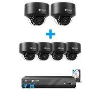 4COVR 8 Channel PoE Security Camera System, 6X 5MP Outdoor Vandal-proof Dome Cameras, 8MP NVR with 2TB HDD, ELY54AB5M0804 Bundle including 2X ELY54AB5MA (Add-on Cameras)
