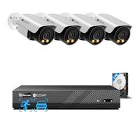 4COVR CCTV Camera Systems Outdoor, 2 Way Audio & Smart Color Night Vision, 4X 5MP Wired Bullet IP Camera IP67 Security, AI Person Vehicle Detection, 8CH 4K NVR 2TB HDD, 24/7 Home Video, ELY37YX5M0804