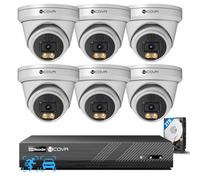 4COVR PoE CCTV Camera Systems 4K, 2 Way Audio, Smart Color Night Vision, AI Human/Vehicle Detection, 8CH 8MP NVR 2TB HDD, 6X 8MP Security Dome IP Camera IP67 Outdoor, 24/7 Recording, ELY97KA8M0806