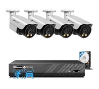 4COVR PoE CCTV Camera Systems 4K, 2 Way Audio Talk & Smart Color Night Vision, 4X 8MP Bullet PoE IP Cameras IP67 Outdoor, Person Vehicle Detection, 8CH 4K NVR 2TB HDD, 24/7 Home Video, ELY37YX8M0804
