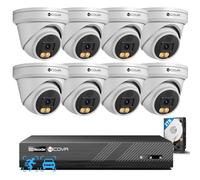 4COVR PoE CCTV Camera Systems 8 Channel, 2 Way Audio, Color Night Vision, 8X 5MP IP67 IP Security Cameras for Home Outdoor, 4K H.265 NVR 2TB HDD, Human Vehicle Detection, 24/7 Recording, ELY97KA5M0808