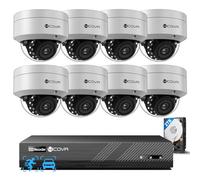 4COVR PoE CCTV Camera Systems 8 Channel, 8X 5MP Security IK10 Vandal-Proof IP67 Dome IP Camera with Audio, 4K NVR 2TB HDD, AI Human Vehicle Detection & IR Night Vision, 24/7 Recording, ELY54AX5M0808