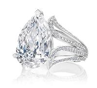 4CT 925 Sterling Silver Engagement Rings Pear Cut Promise Rings Bride's Eternal Wedding Princess Pear Cut Ring Teardrop Bands Water Drop Tear Shape Water Drop Ring 8