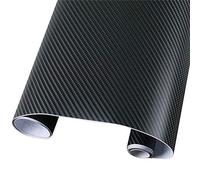 4D BLACK Carbon Fibre Car Vinyl Wrap Sticker Sheet Film (25cm x 1.52m)