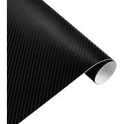 4D BLACK Carbon Fibre Car Vinyl Wrap Sticker Sheet Film (60cm x 1.52m)