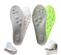 4D Breathable Memory Cotton Shoe Pad, Adult Universal Arch Support, Adjustable Design, Suitable for Sports and Leisure Shoes(Gray+Green,M11/W12)