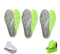 4D Breathable Memory Cotton Shoe Pad, Adult Universal Arch Support, Adjustable Design, Suitable for Sports and Leisure Shoes(3 Pairs of Green,M9/W10)