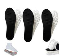 4D Breathable Memory Cotton Shoe Pad, Adult Universal Arch Support, Adjustable Design, Suitable for Sports and Leisure Shoes(3 Pairs of Black,3Y-4Y)