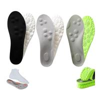 4D Breathable Memory Cotton Shoe Pad, Adult Universal Arch Support, Adjustable Design, Suitable for Sports and Leisure Shoes(Black+Gray+Green,M9/W10)