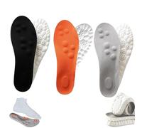 4D Breathable Memory Cotton Shoe Pad, Adult Universal Arch Support, Adjustable Design, Suitable for Sports and Leisure Shoes(Black+Gray+Orange,M10/W11)