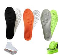 4D Breathable Memory Cotton Shoe Pad, Adult Universal Arch Support, Adjustable Design, Suitable for Sports and Leisure Shoes(Gray+Green+Orange,M12/W13)
