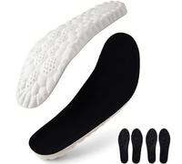 4D Breathable Memory Cotton Shoe Pad, Adult Universal Arch Support, Adjustable Design, Suitable for Sports and Leisure Shoes(2 Pairs of Black,M11/W12)