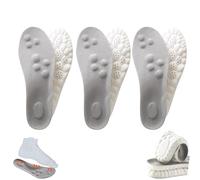 4D Breathable Memory Cotton Shoe Pad, Adult Universal Arch Support, Adjustable Design, Suitable for Sports and Leisure Shoes(3 Pairs of Gray,M11/W12)