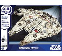 4D Build 6069815 Millennium Falcon 3D 223 Pieces Star Wars Desk Decor Building Toys Paper Model Kits for Adults and Teens 12+