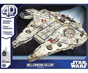 4D Build 6069815 Millennium Falcon 3D 223 Pieces Star Wars Desk Decor Building Toys Paper Model Kits for Adults and Teens 12+