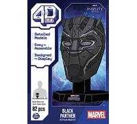 4D Build - Marvel Black Panther Bust - Detailed 3D Model Kit Made Cardboard, 82 Pieces, for Fans of the Superhero Series from 12 Years