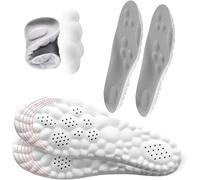 4D Cloud Comfort Orthotic Insoles for Plantar Fasciitis & Flat Feet | Memory Foam Arch Support Inserts | Max Cushioning for Running, Walking, Work Boots & Standing All Day, Gray EU 41-42 (XL)