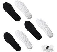 4D Cloud Soles for Women Men Insole, Mega Breathable Comfort Soft Shoe Inserts Move Insoles All Day (Black *3pair, Men12-13/Women13-14)