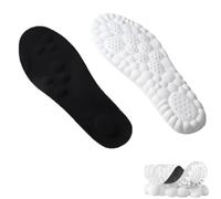 4D Cloud Soles for Women Men Insole, Mega Breathable Comfort Soft Shoe Inserts Move Insoles All Day (Black, Men6-7/Women7-8)