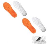 4D Cloud Soles for Women Men Insole, Mega Breathable Comfort Soft Shoe Inserts Move Insoles All Day (Orange *2pair, Men6-7/Women7-8)