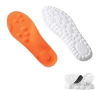 4D Cloud Soles for Women Men Insole, Mega Breathable Comfort Soft Shoe Inserts Move Insoles All Day (Orange, Men4-5/Women5-6)