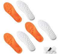 4D Cloud Soles for Women Men Insole, Mega Breathable Comfort Soft Shoe Inserts Move Insoles All Day (Orange *3pair, Men12-13/Women13-14)