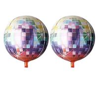 4D Colourful Disco Ball Foil Balloon, 55cm (2 pack)