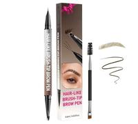 4D Eyebrow Pencil, Waterproof Eyebrow Pen, 2 in 1 Long Lasting Eye Brow Pen with 4 Tip, 2025 Magic Eye Brow Pencil Natural Makeup Eyelash Line, for Girls & Women