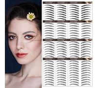 4D Eyebrow Tattoo 132 Pairs! Black Natural Look Imitation,4 Eyebrow Shapes,Waterproof Realistic Fake Transfers Sticker