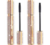 4D Flash Diamond Black Mascara, Waterproof Silk Fiber Thick Lengthening Mascara, Natural Smudge-proof Long Lasting Thick, All Day Exquisitely Long, Thick, Smudge-Proof Eyelashes (2pcs)