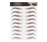 4D Hair-Like Eyebrow Stickers, Waterproof Eyebrow Transfers Stickers, Long Lasting Temporary Brow Tattoo Peel Off Grooming Shaping Fake Eyebrow Sticker for Women Girls Brown (A)