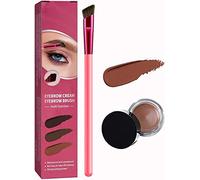 4D Hair Stroke Brow Stamp Brush, Multifunction Ultra-thin Angled Realistic Eyebrow Brush, Rhombus Angled Eyebrow Brush, Eye Brow Concealer Contour Brush (Light Brown)