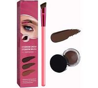 4D Hair Stroke Brow Stamp Brush, Multifunction Ultra-thin Angled Realistic Eyebrow Brush, Rhombus Angled Eyebrow Brush, Eye Brow Concealer Contour Brush (Dark Brown)