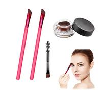 4D Hair Stroke Eyebrow Stamping Brush,4D Ultra Thin Stroking Brow Brush,4D Hair Stroke Brow Stamp Brush, Realistic Eyebrow Brush, Multi Function Eyebrow Brush with Brow Gel (Dark Brown)