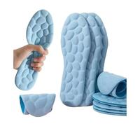 4D Insole High Elastic Sports Shock Absorption Men Women Memory Foam Running Sneakers Foot Care Massage Shoes Insoles Shoe Pads(1pair-D,37-38)
