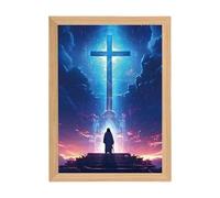 4D Jesus Lamp Wall Art - Religious Illuminated Painting for Christian Home Decor - Inspirational LED Decoration for Room, Church, Easter, Christmas, Birthday - Orna