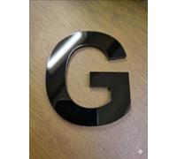 4D Laser Cut Letters Number Plates/Signs Self Peel Adhesive 3mm Minimum 4 Letter Black Acrylic (G)