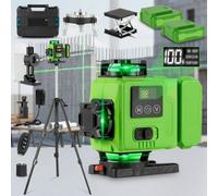 4D Laser Level Green Self Leveling Rotary Cross Line Measure Tool 16 Lines 360 Degree Kit