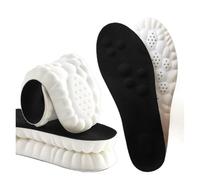 4D Latex Sport Insoles, Soft High Elasticity Arch Support Orthopedic Inserts, Ventilation Running Basketball Shoe Pads, Unisex Shoe Sole Cushion(Black,EU41-42)