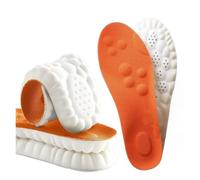 4D Latex Sport Insoles, Soft High Elasticity Arch Support Orthopedic Inserts, Ventilation Running Basketball Shoe Pads, Unisex Shoe Sole Cushion(Orange,EU43-44)