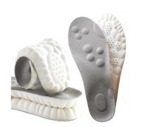 4D Latex Sport Insoles, Soft High Elasticity Arch Support Orthopedic Inserts, Ventilation Running Basketball Shoe Pads, Unisex Shoe Sole Cushion(Gray,EU39-40)