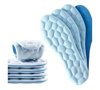 4D Latex Sport Insoles, Soft High Elasticity Arch Support Orthopedic Inserts, Ventilation Running Basketball Shoe Pads, Unisex Shoe Sole Cushion(Light Blue,EU41-42)